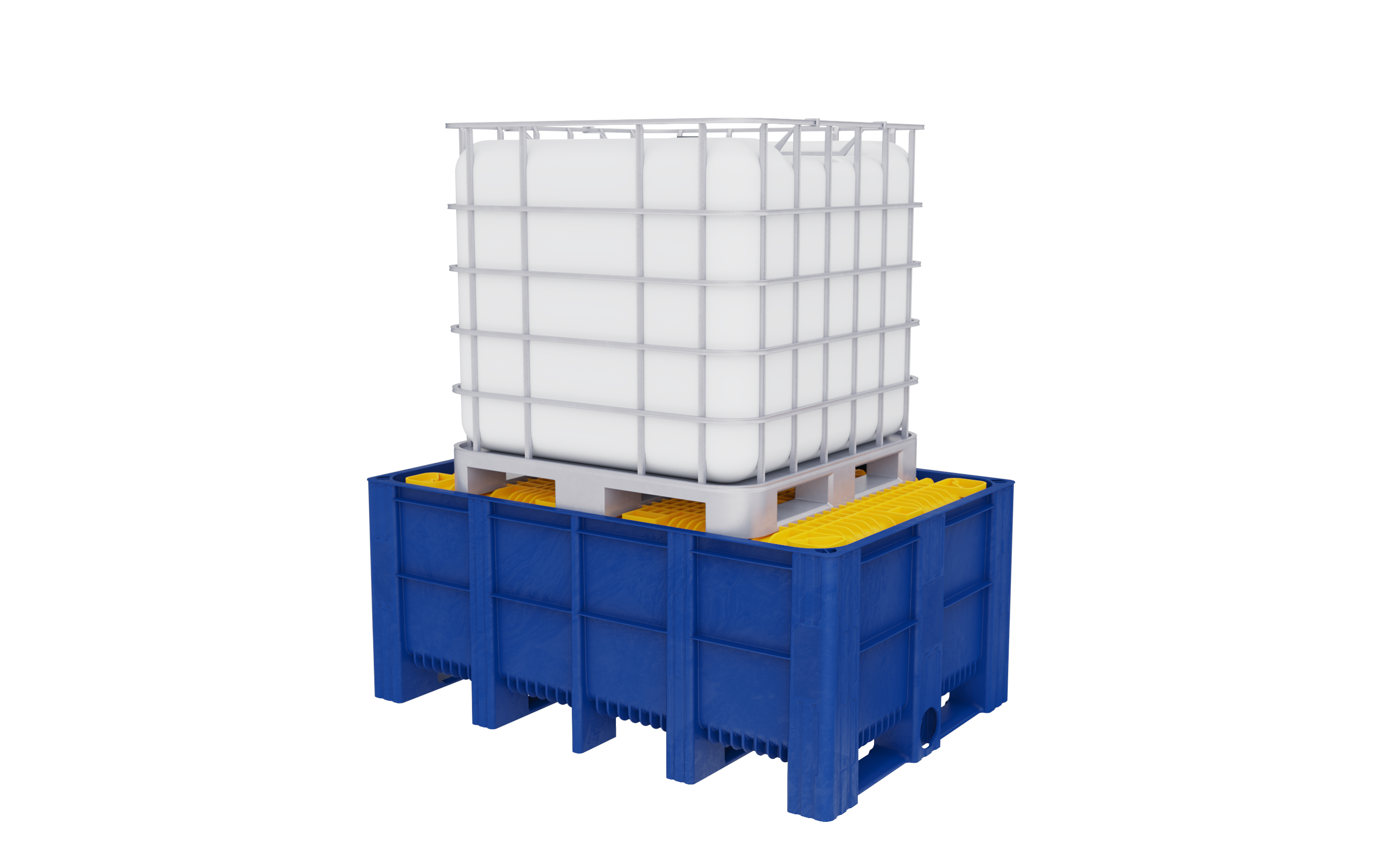 Spill Containment - IBC main plastic rail מאצרה לקובית IBC עם תומך מפלסטיק