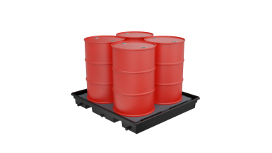 Spill Containment - 4  vertical perf no barrel מאצרה ל-4 חביות עומדות